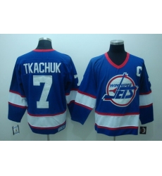 WINNIPEG JETS 7 KEITH TKACHUK CCM VINTAGE blue Jerseys