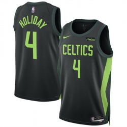 Men Boston Celtics 4 Jrue Holiday Black 2024 25 City Edition Stitched Basketball Jersey