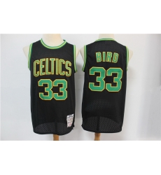 Men Boston Celtics Bape 33 Larry Bird Black Hardwood Classics Jersey