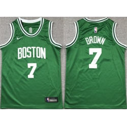 Youth Boston Celtics 7 Jaylen Brown Green Icon Edition Stitched Jersey