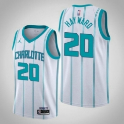 Men Charlotte Hornets 20 Gordan Hayward White Stitched Basketball Jersey