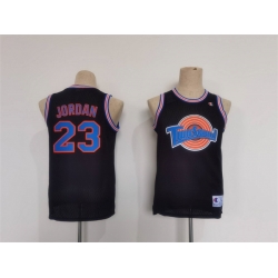 Bulls 23 Michael Jordan Black Tune Squad Stitched Basketball Jersey