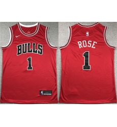 Men Chicago Bulls 1 Derrick Rose Red Stitched Basketball Jersey