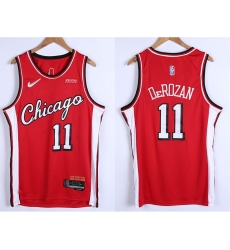 Men Chicago Bulls 11 DeMar DeRozan 75th Anniversary Red Edition Swingman Stitched Basketball Jersey