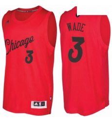 Mens Chicago Bulls 3 Dwyane Wade adidas Red 2016 2017 Christmas Day NBA Swingman Jersey 