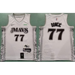 Men Dallas Mavericks 77 Luka Don u010Di u0107 White 2024 City Edition Stitched Basketball Jersey