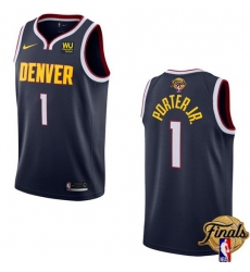 Men Denver Nuggets 1 Michael Porter Jr  Navy 2023 Finals Icon Edition Stitched Basketball Jersey