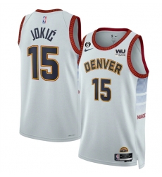 Men Denver Nuggets 15 Nikola Jokic Grey 2022 23 City Edition Stitched Jersey