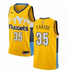 Mens Nike Denver Nuggets 35 Kenneth Faried Authentic Gold Alternate NBA Jersey Statement Edition