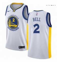 Mens Nike Golden State Warriors 2 Jordan Bell Swingman White Home NBA Jersey Association Edition 