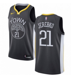 Mens Nike Golden State Warriors 21 Jonas Jerebko Black NBA Swingman Statement Edition Jersey 