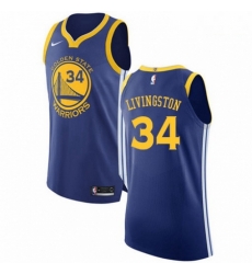 Mens Nike Golden State Warriors 34 Shaun Livingston Authentic Royal Blue Road NBA Jersey Icon Edition 