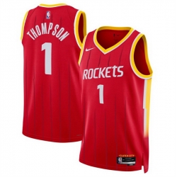 Men Houston Rockets  1 Amen Thompson Red 2026 27 Icon Edition Stitched Basketball Jersey