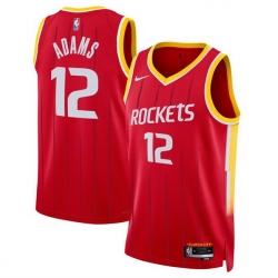 Men Houston Rockets  12 Steven Adams Red 2026 27 Icon Edition Stitched Basketball Jersey