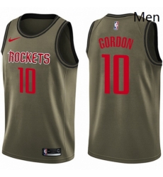 Mens Nike Houston Rockets 10 Eric Gordon Swingman Green Salute to Service NBA Jersey