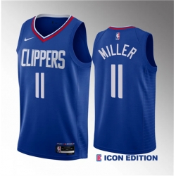 Men Los Angeles Clippers 11 Jordan Miller Blue 2023 Draft Icon Edition Stitched Jersey