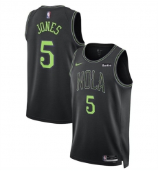 Men New Orleans Pelicans 5 Herbert Jones Black 2023 24 City Edition Stitched Basketball Jersey