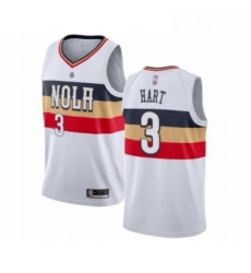 Mens New Orleans Pelicans 3 Josh Hart White Swingman Jersey Earned Edition 