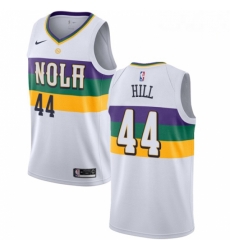 Mens Nike New Orleans Pelicans 44 Solomon Hill Swingman White NBA Jersey City Edition