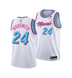 Men Miami Heat 24 Haywood Highsmith White 2024 25 City Edition Stitched Basketball Jersey