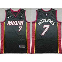 Men Miami Heat  7 Giannis Antetokounmpo Black 2025 2026 Icon Edition Swingman Stitched Basketball Jersey