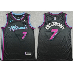 Men Miami Heat  7 Giannis Antetokounmpo Black 2025 2026 Original Vice Nights Swingman Stitched Basketball Jersey