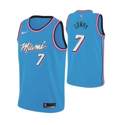 Men Nike Miami Heat 7 Kyle Lowry 2019 20 Men Blue Miami City Edition NBA Jersey