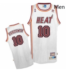 Mens Adidas Miami Heat 10 Tim Hardaway Swingman White Throwback NBA Jersey