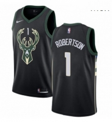 Mens Nike Milwaukee Bucks 1 Oscar Robertson Swingman Black Alternate NBA Jersey Statement Edition