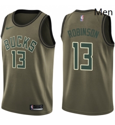 Mens Nike Milwaukee Bucks 13 Glenn Robinson Swingman Green Salute to Service NBA Jersey 