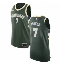 Mens Nike Milwaukee Bucks 7 Thon Maker Authentic Green Road NBA Jersey Icon Edition 