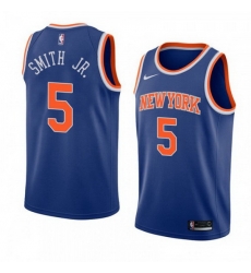 Men Knicks 5 Dennis Smith Jr. Swingman Blue Edition Jersey