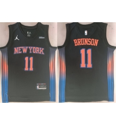 Men New Yok Knicks 11 Jalen Brunson Black 2025 26 Statement Edition Stitched Basketball Jersey Men New Yok Knicks 11 Jalen Brunson Black 2025 26 Statement Edition Stitched Basketball Jersey