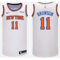 Men New Yok Knicks 11 Jalen Brunson White Home Stitched Basketball Jersey