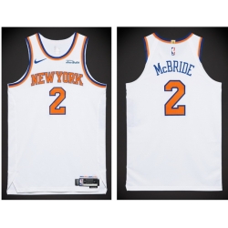 Men New Yok Knicks 2 Miles McBride White 2023 24 Home City Edition Stitched Basketball Jersey