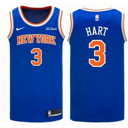 Men New Yok Knicks 3 Josh Hart Blue 2024 25 City Edition Stitched Basketball Jersey 2