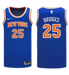 Men New York Knicks #25 MIKAL BRIDGES Blue Stitched NBA Jersey Icon Edition