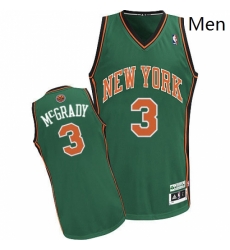 Mens Adidas New York Knicks 3 Tracy McGrady Authentic Green NBA Jersey