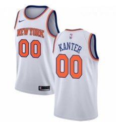 Mens Nike New York Knicks 00 Enes Kanter Authentic White NBA Jersey Association Edition 