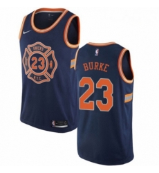 Mens Nike New York Knicks 23 Trey Burke Swingman Navy Blue NBA Jersey City Edition 