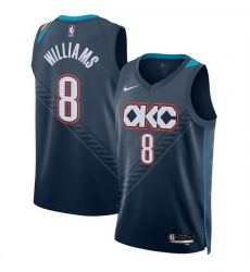 Men Oklahoma City Thunder 8 Jalen Williams Navy 2025 26 City Edition Stitched Basketball Jersey