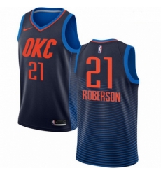 Mens Nike Oklahoma City Thunder 21 Andre Roberson Authentic Navy Blue NBA Jersey Statement Edition 