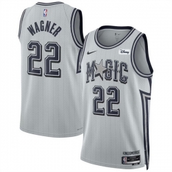 Men Orlando Magic 22 Franz Wagner Silver 2024 25 City Edition Stitched Basketball Jersey