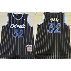 Men Orlando Magic 32 Shaquille O 27Neal Black Stitched Jersey