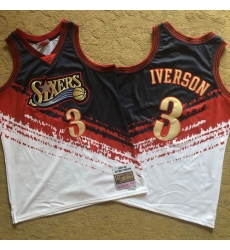 76ers 3 Allen Iverson Multi Color 1997 98 Hardwood Classics Independent Swingman Jersey