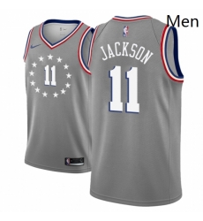 Men NBA 2018 19 Philadelphia 76ers 11 Demetrius Jackson City Edition Gray Jersey 