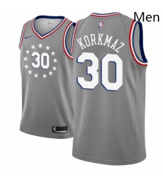 Men NBA 2018 19 Philadelphia 76ers 30 Furkan Korkmaz City Edition Gray Jersey 