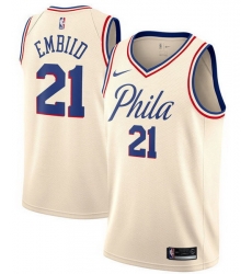 Men Philadelphia 76ers Joel Embiid #21 City Edition Ice Cream Color Stitched NBA Jersey