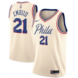 Men Philadelphia 76ers Joel Embiid #21 City Edition Ice Cream Color Stitched NBA Jersey