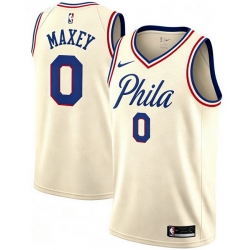 Men Philadelphia 76ers Tyrese Maxey #0 City Edition Ice Cream Color Stitched NBA Jersey